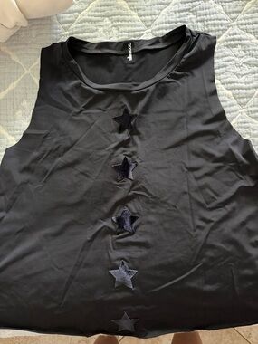 Ultra or Black Sleeveless Star-Accent Tank Top